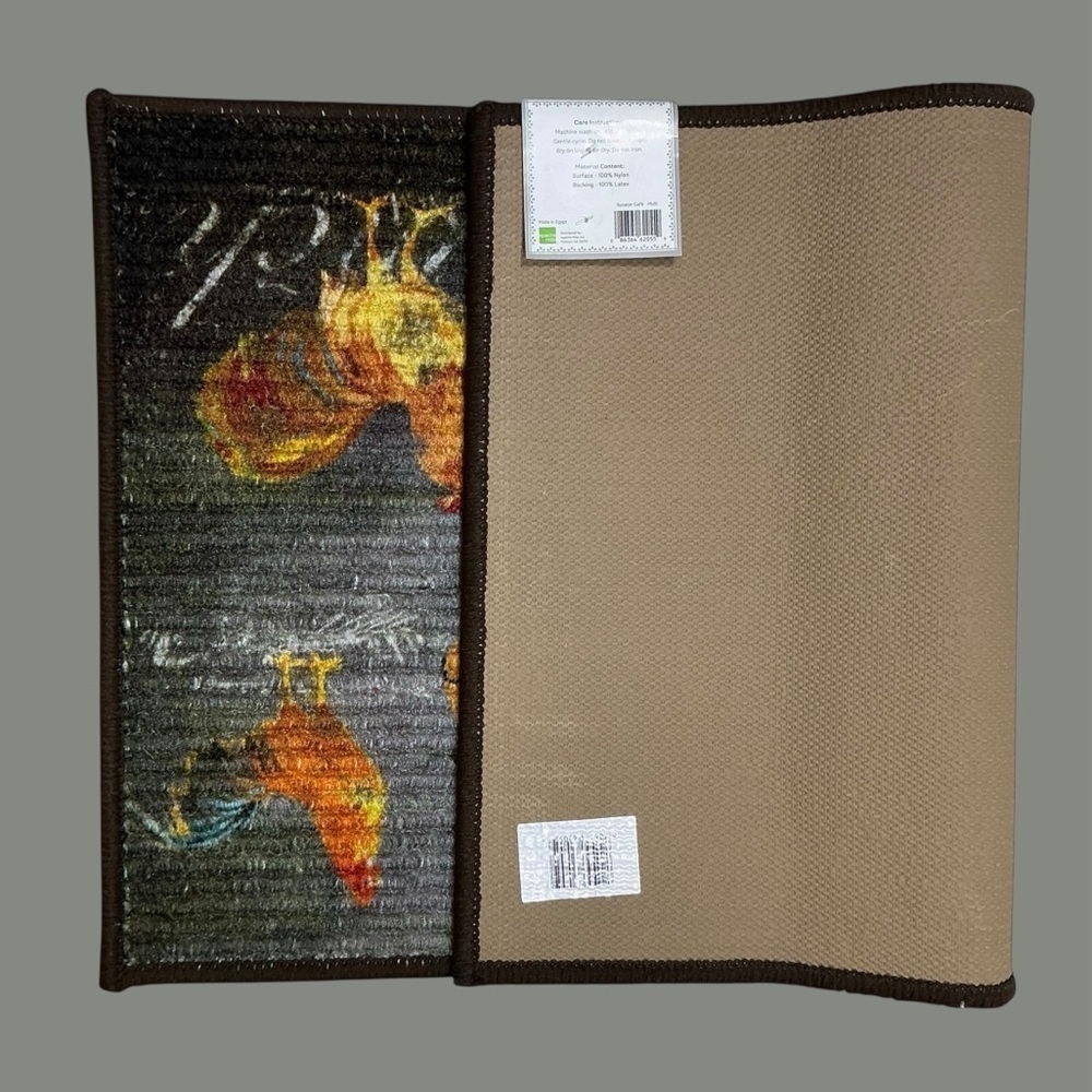 Apache Mills Rooster Café Accent Rug Made in Egypt Rectangle 17 x 30 in - Picture 12 of 16